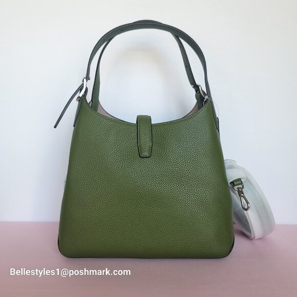 KATE SPADE Deco MEDIUM Pebbled Leather Crossbody Tote Bag- Jungle Vine⭐ - Picture 6 of 16